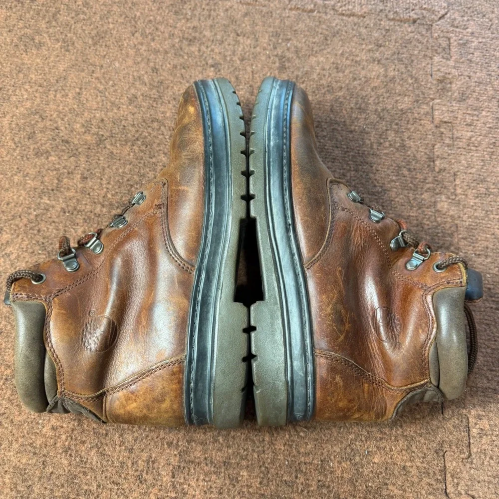 Timberland Mens Brown Leather Hiking Boots Vintage Distressed 69058 Size 9.5 M